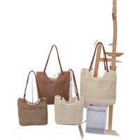 casual artistic handmade woven bag, trendy cotton thread handbag, internet-famous retro patchwork shoulder bag women