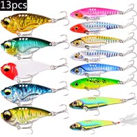 13pcs/lot Mixed Metal Vib Blade Cicada Fishing Lure Sinking Spinner Baits Vibe Pesca Crankbait For Bass Pike Perch Fish