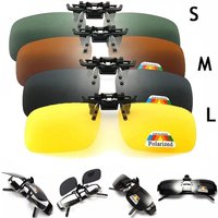 AliExpress NONE 4 Color Grey Lenses Polarized Sunglasses Clip On Flip Up UV 380 Driving Fishing Night Vision Glasses Clips