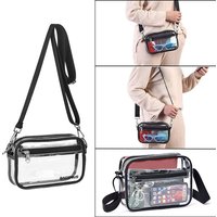 MAY TREE Clear Crossbody Bag Stadium Approved Clear Messenger Bag Suitable for Work, Travel, Concert and Sport Event