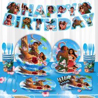 Moana Ocean Wonder Birthday Decoration Disposable Tableware Paper Towels Tablecloth Flags Balloons for Celebrations Gifts