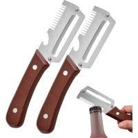 Stainless Steel Vegetable Peeler with Wooden Handle 3in1 Fruit Potato Peeler with Bottle Opener Kitchen Peeling Cooking Tools
