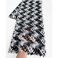 White Black Embroidered Guipure Lace Cord Lace Dubai Abaya Cloth African Water Soluble Fabric for Cocktail Dress Celebrants