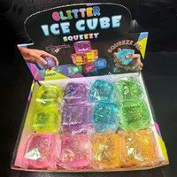 1/2/3P Squishy Toy Maltose Cube Stress Decompression Vent Ice Cube Anti Stress Slow Rebound Polar Light Colorful Squeeze TPR Toy
