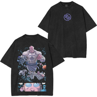 Invincible Conquest Unisex Washed T-Shirt Men Women Oversized Streetwear Short Sleeve Casual Loose Cotton Female Male Clothing