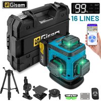 Gami 16 lignes 4D niveau Laser auto-nivelant 360 croix horizontale et verticale niveau Laser vert Super puissant avec trépied