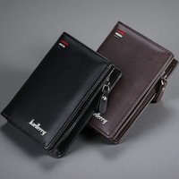 Baellerry Anti-Theft Men's Short Wallet Hidden clasp Slim PU Leather Custom Id slot Gift for Husband
