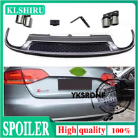 2009 to 2016 PP Rear Bumper Lip Diffuser exhaust end pipe for Audi A4 B8 B8.5 Standard Bumper/Sline bumper S4 Style