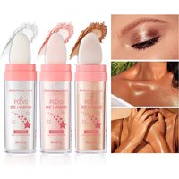 3 colors fairy highlighter patting shimmer powder,whole body contour and collarbone brightening,face contouring body pearlescent