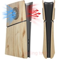 New Arrival Wood Color Premium ABS Replacement Shell Black Plates with Cooling Vent for Playstation 5 PS5 Slim Digital Edition