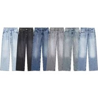 Femmes mode Denim jean solide pantalon Long ample femme avec dégradé polyvalent décontracté Streetwear Mujer Baggy pantalon