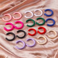 Fashion Candy Colors 3.8cm Round Hoop Earrings for Women Girls Party Fesitval Jewelry Decoration