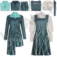 Movie Wicked Cosplay Witches Costume Elphaba Nessarose Cosplay Women Striped School Uniform Daily Dress Halloween Party Outfits
