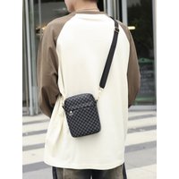 Men's Classics Mini Shoulder Bag Coin Purses Portable Male Lightweight PU Leather Small Crossbody Bags for Men Leisure Phone Bag