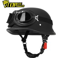 Motorcycle Half Helmet German Leather Vintage Helmet Casco Moto Motorcycle Open Face Helmet Biker Pilot DOT Certification S-XXL