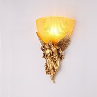 European Resin Angel Wall Lamp Living Room Creative Nordic Bedroom Golden Crystal Wall Lamp Angel Elephant Shape Bedside Lamp