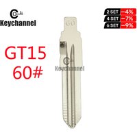Keychannel #60 KD BLADE Key Flip Blade LISHI GT15 BLADE For Fiat 500 For Ferrari Remote Uncut Blank Blade For KEYDIY XHORSE JMD