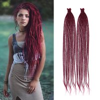 24 Inch DreadLock Extensions Handmade Thin And Soft Reggae Hip-Hop Style Synthetic DreadLock Extensions Crochet Hair for Women