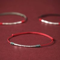 Handmade Silver Color Bracelet Lucky Bamboo Bangle Women Men Lovers' Best Friends Lucky Bracelet Anklet Size Adjust Drop Shippin