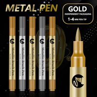 2-6Pcs/set Gold/Silver Metallic Marker Pen Waterproof Permanent Paint Marker Pen And Ink for Rock,Ceramic,Glass DIY Painting