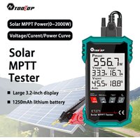 TOOLTOP ET271 2000W Solar MPPT Tester 3.2-Inch Solar Power Meter Pmax Voc And Lsc Photovoltaic Panel Maintenance Measurement