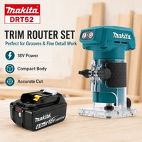 Routeur compact sans fil Makita DRT52 alimenté par une technologie de batterie lithium-ion LXT 18 V mature, adapté à la réalisation d'une grande variété de missions de finition de précision