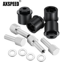 AXSPEED 4Pcs Aluminum Alloy Front Wheel 15mm Extended Adapters for Tamiya 1/10 Clod buster 4x4x4 Monster Truck Upgrade Parts