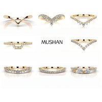 MuShan Luxury Jewelry 925 Sterling Silver Ring D Color Moissanite Classic Ring Women 18K Gold Plated MST Patent Jewellery