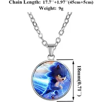Animation Peripheral Products Sonic Pendent Jewlery Necklace Toys Figures the HENGEDOG Necklaces for Kids Gift Birthday Gifts
