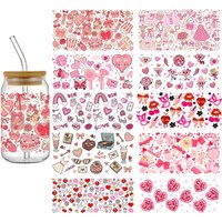 Valentine's Day Ever 16oz UV DTF Cup Wrap Cute Doodle Art Libbey Glass Beer Can Tumbler Transfer Sticker Waterproof