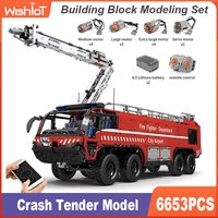MOULD KING 19004S High-Tech Toys The MOC-4446 RC Motorized Airport Crash Tender Model Building Blocks Bricks Kids Christmas Gift