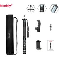 Manbily 32mm Camera Monopod Walking Stick Aluminum A-666L Professional Travel Monopod For GoPro Nikon DSLR Max Load 33lbs/15KG