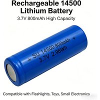 Adequate Capacity 14500 800mAh 3.7V Li-ion Rechargeable Batteries AA Battery Lithium Cell for Led Flashlight Headlamps Torch
