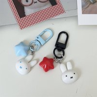 Miffy Plastic Pendant Cartoon Hanging Piece New Keychain Accessory Kawaii Anime Keyring Backpack Zipper Decoration Birthday Gift