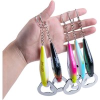 Goture Fishing Lure Shape Bottle Openner Waterproof Durable Exquisite Painting Realistic 3D Eye Openner with Key Ring Design