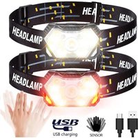 9 Led Strong Light Headlamp USB Rechageable Motion Sensor Headlight Portable Fishing Camping Outdoor Head Lamp Work Flashlight