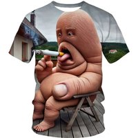 3Dprinted Quick-dry Breathable Men's Fun SportsTshirt Personalized Abstract Art Outdoor Casual Street Family Short-sleeved Shirt