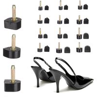 10pcs Black Women Shoes High Heel Repair Tips Pins Heel Stoppers Protect Dowel Lifts Replacement For High Heel Tips Taps