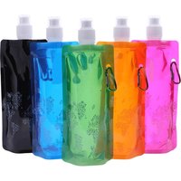 Portable Ultralight Foldable Silicone Folding Water Bottle Water Bag Outdoor Sport Supplies Hiking Camping Soft Flask Water Bag