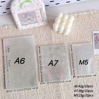10 Sheets A6 A7 M5 Glitter Flower Inner Page Sticker Storage Paper Laser Photo Album Refill Pages Card Binder Inserts