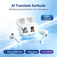 AI Translate Earphones Wireless Bluetooth Earbuds HiFi Stereo Bass Boost Touch Control Headsets Noise Reduction Long Standby