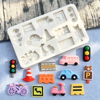 Car Traffic Light Road Markings Silicone Cake Baking Mold Sugarcraft Fondant Decorating Tools Chocolate Gumpaste Cupcake Mold