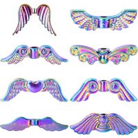 10Pcs/Lot Vintage Cute Guardian Angel Wings Spacer Hole Beads Charms For Handmade Necklaces Earrings Jewelry Accessories Making