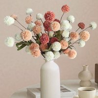 5 Heads Artificial Flower Bouquet Dandelion Flower Ball Fake Flowers Vase Arrangement Home Garden Wedding Decor DIY Craft Wreath
