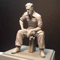 1/16 Resin unpainted model kit, military theme, French soldier sitting unassembled and unpainted GK