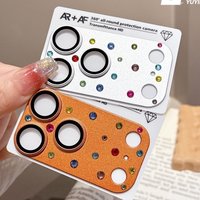 Luxury Glitter Rhinestone Metal Camera Lens Protector for iPhone 17 Pro Max 17 Pro Full Coverage Decorative Film