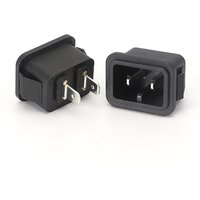 10pcs AC power socket C10 male 2 jack power outlet embedded electric connector for PDU UPS