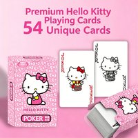 Genuine Sanrio Anime Poker Cards 54Pcs/Set Hello Kitty Kuromi My Melody Cinnamoroll Playing Cards for Gift Party Game Supplies
