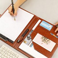 Faux Leather Writing Portfolio Clipboard with Cover for A4 Letter Legal Pad Holder Business Conference Office Notepad Organizer