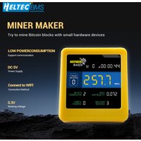 MINER MAKER USB Bitcoin Mini BTC Miner 1W Low Power ESP32 WiFi Setup NerdMiner 1.54inch Display Desktop Clock Lottery Feature